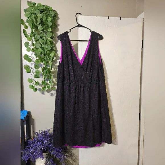 black dress with purple accents Simple Cute V Neck Short Black Prom Dresses, Cute Black Homecoming Dre –  abcprom main image 0